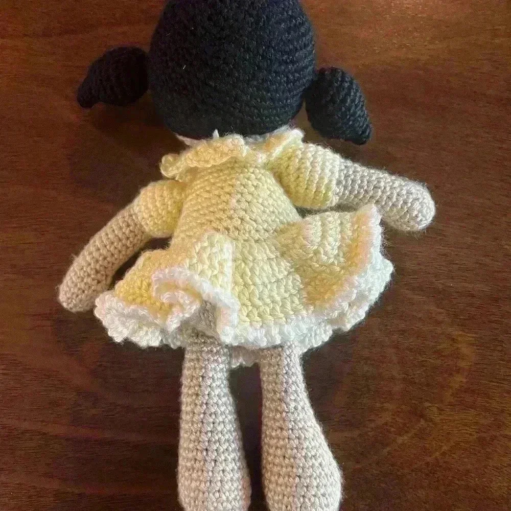 Doll Plush Stuffed Toy Handmade Crochet Plushie‎ Yellow And Black
